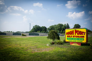 High Point Self Storage sign from South Avenue in North Lima, OH